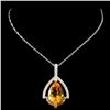 5.15ct Citrine & 0.71ctw Diam Pendant in 14K Gold
