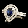 0.99ct Sapphire & 0.29ctw Diamond Ring in 14K Gold