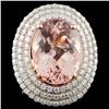 Image 2 : 14K Gold Ring with 9.77ct Morganite and 1.79ct Dia