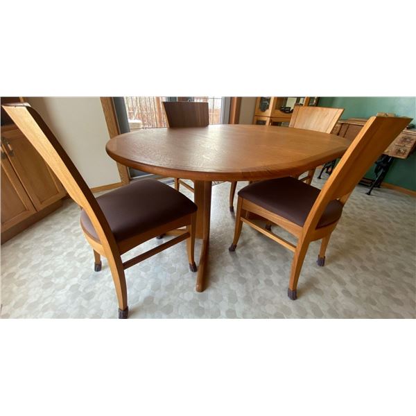 Benny LindeTeak Dining Table Teak Kitchen Table 4 Chairs 59 x 42 WIth Leaf
