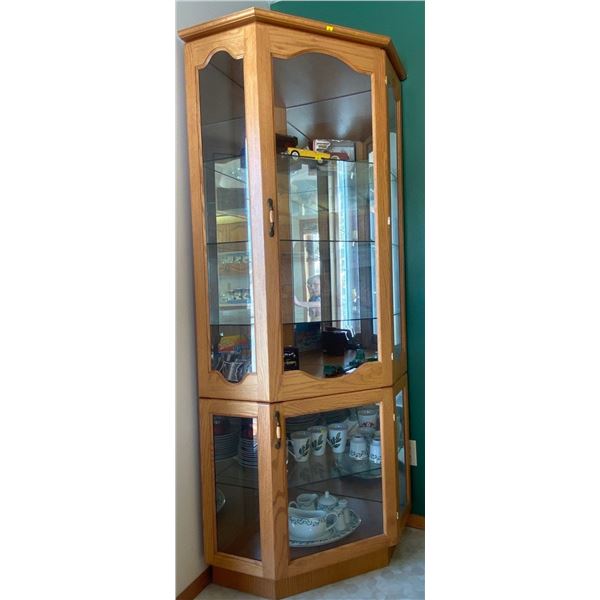 Country Oak Corner Cabinet 36 x 77