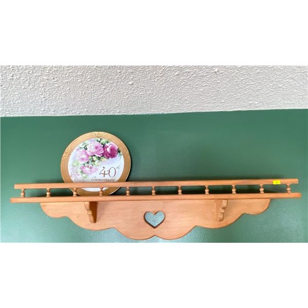 Oak Country Kitchen Plate Shelf 36W