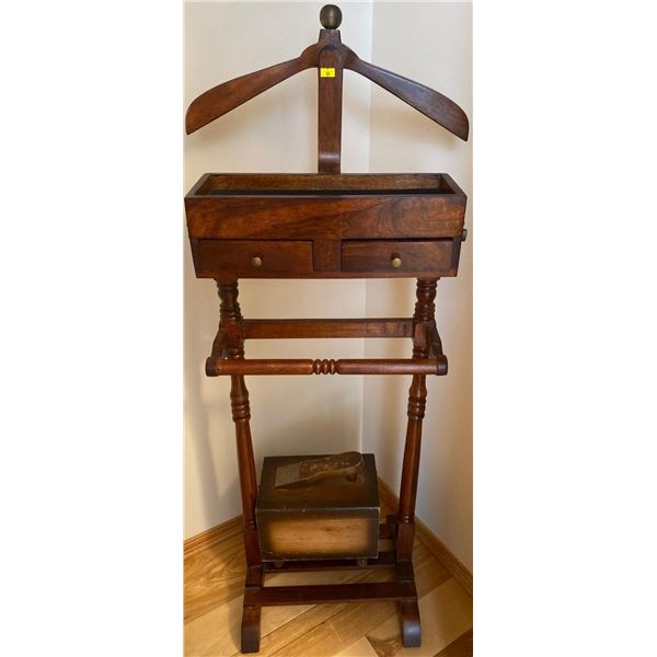 Antique Wood Vallet & Shoe Shine Box