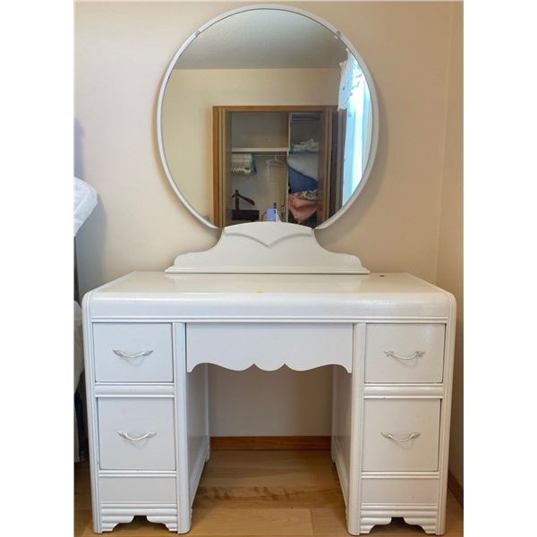 Antique Vanity Dresser Painted White 42 x 18D x 69T