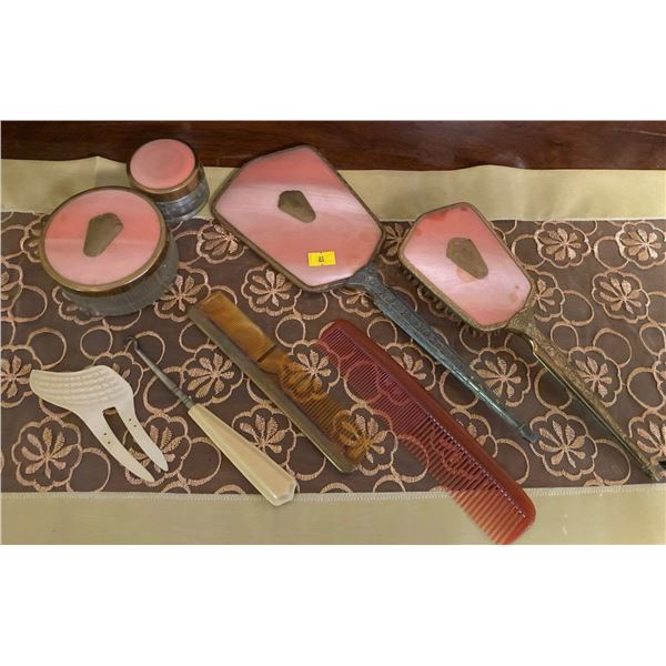 Antoine Vanity Brush Mirror Set