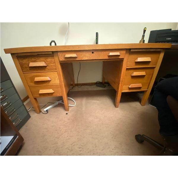 Antique Oak Office Desk 60L x 34D x 30T