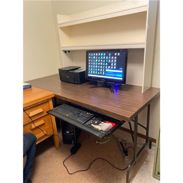 Office Computer Desk 72L x 30W x 30T WIth Pull Out Tray White Shelf Contents Not Included