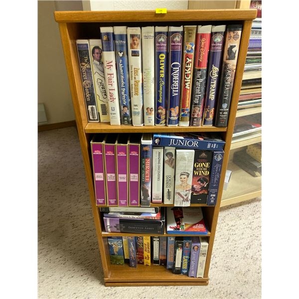VHS Collection WIth Stand - Disney Cinderella Lady Tramp Micky Gone With The Wind
