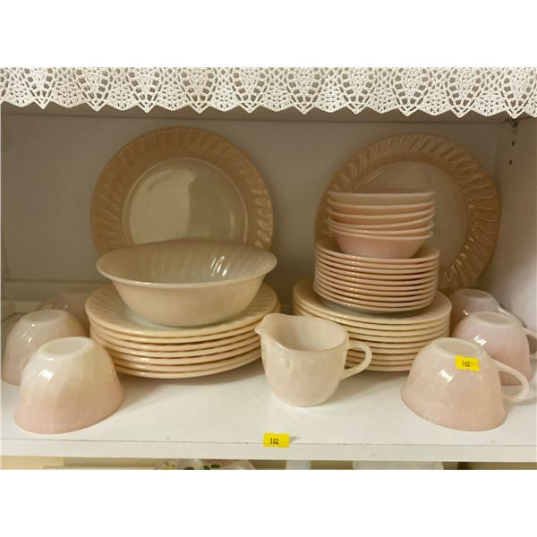 Pink Fire King Glass Collection