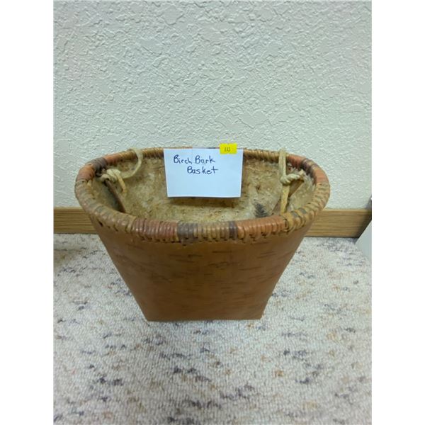 Antique Birch Bark Basket First Nations 7T