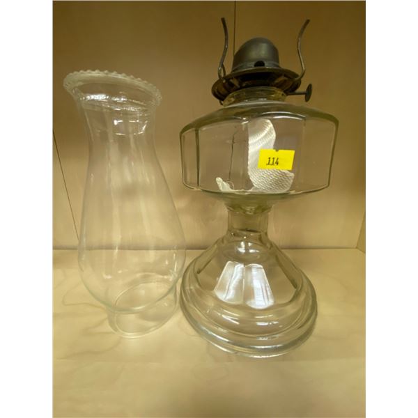 Antique Glass Oil Lamp