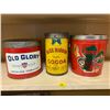 Image 2 : Old Glory Tobacco Tin, Singer Tin, Shamrock Lard