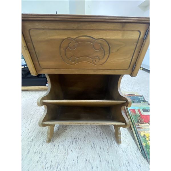 Wood Magazine Rack Side Table 18L x 13D x 24T
