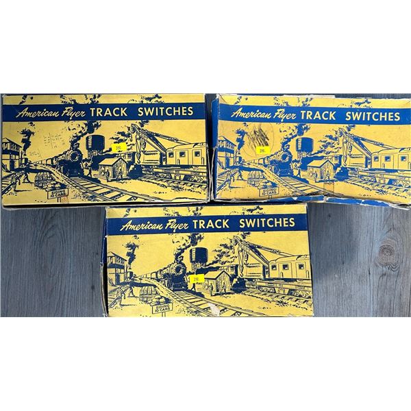Three American Flyer Track Switch Sets in Original Box