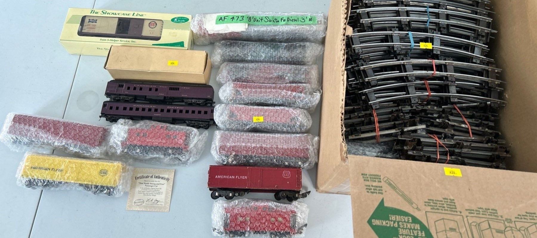 Collection of Train Cars Parts and Engines for your Model Train and Tracks