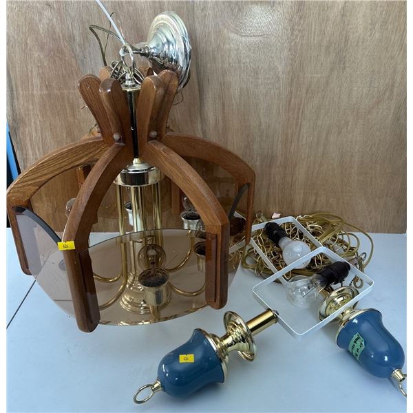 Mid Century Modern Raymond Fredrick Chandelier with Wood