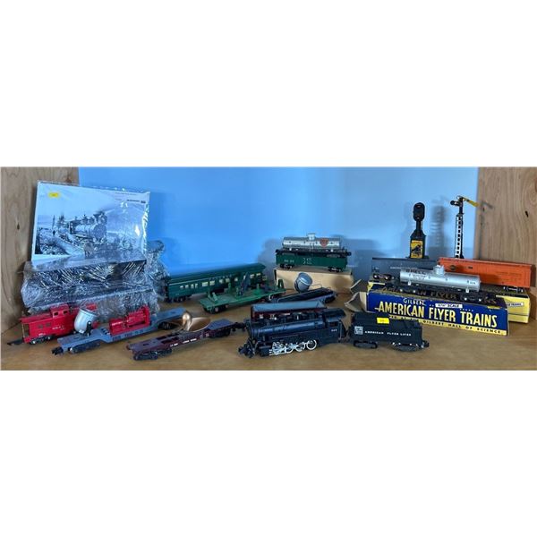 American Flyer Model Train Set & Various Vintage Models And Box Carts