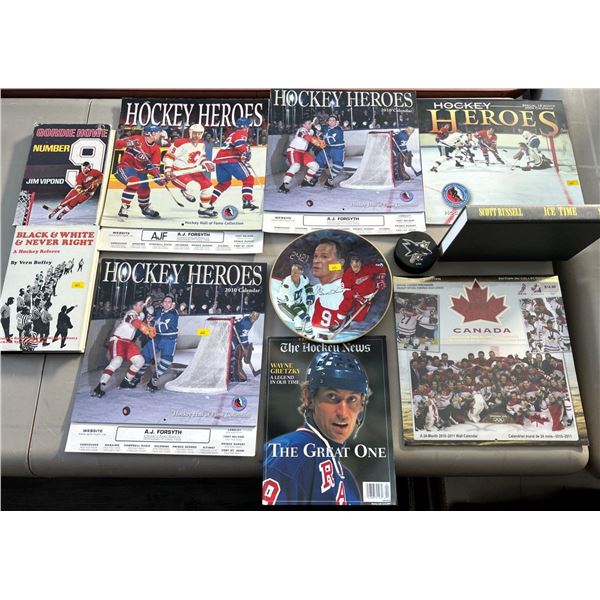 Gordie Howe Hockey Hero Collectible plate with Hockey Books   Hall of Fame