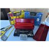 Image 1 : Assortment of Storage Cases w/ a socket set (missing a few sockets from set)