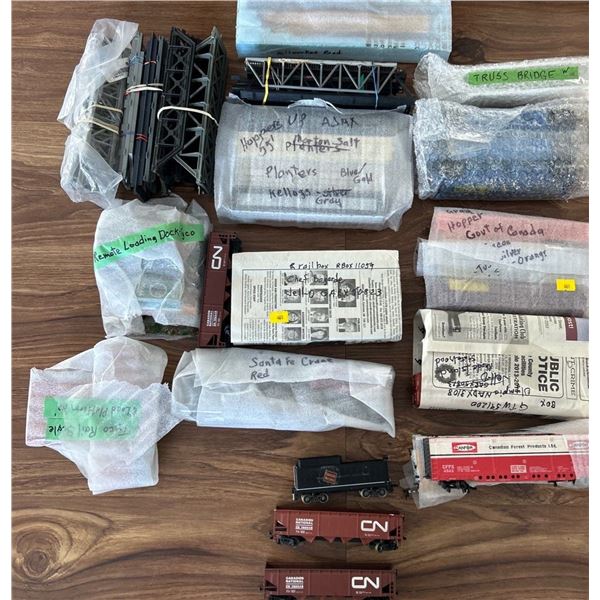 Large Assortment of Model Trains Box Cars and Engines