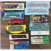 Image 1 : Assorted HO Scale Train Parts and More   Box Cars  Caboose Conductor Rail roads tracks