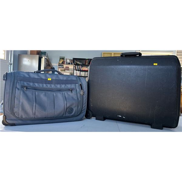 Two Suitcases one Navy Blue one Black Medium & Large