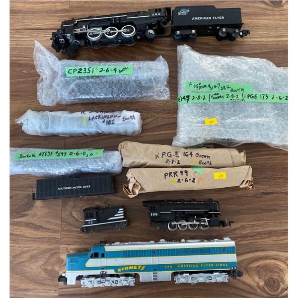 American Flyer Train Parts Plus A few Surprise/ Mystery Box Cars for Vintage Model Train Set