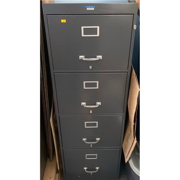 4 Drawered Grey Metal Filing Cabinet 32w x 41d x 59h