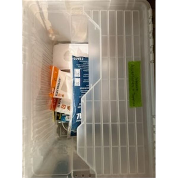 Tote with Cleaning Supplies