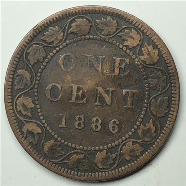 Canadian Large Cent 1886 F+
