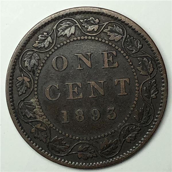 Canadian Large Cent 1893 VF+