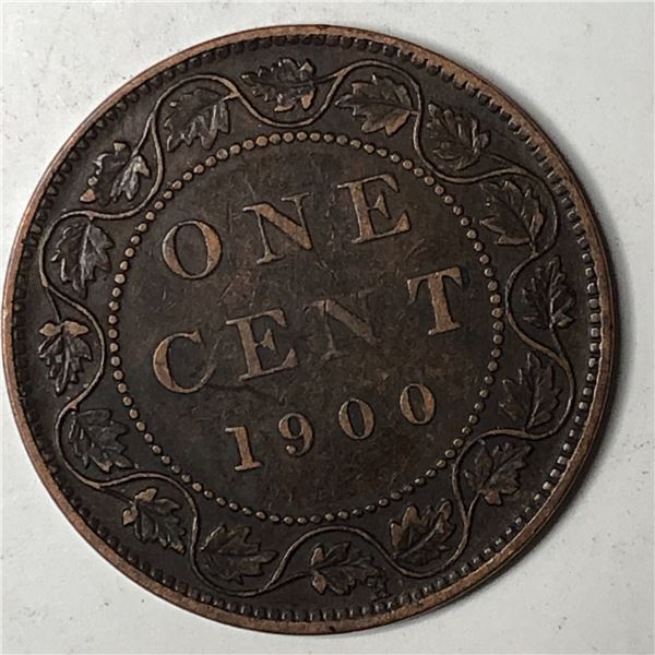 Canadian Large Cent 1900H VF+