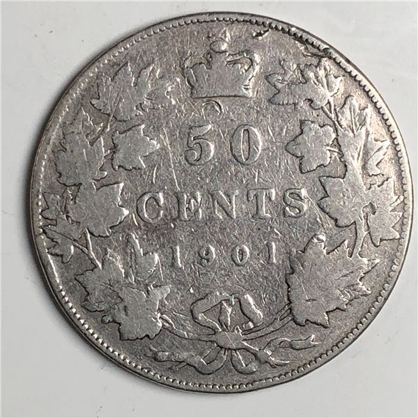 1901 Queen Victoria 50 Cents  VG+