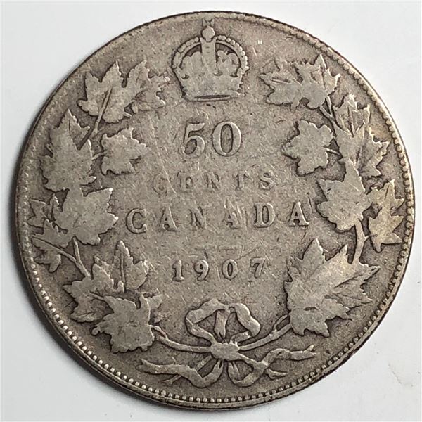 1907 King Edward VII 50 Cents VG+