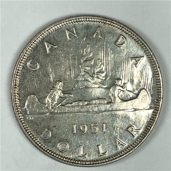 1951 Arnprior King George VI Canadian Silver Dollar UNC
