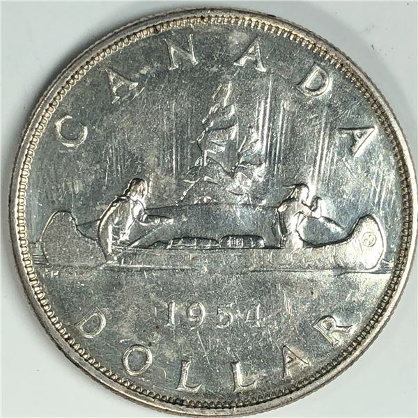 1954 FWL Queen Elizabeth II Canadian Silver Dollar