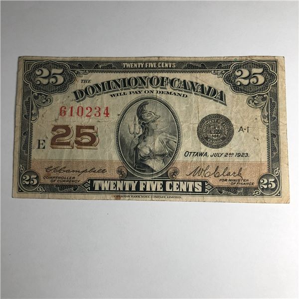 1923 25 Cent Shinplaster DC-24c Letter C Campbell/Clark