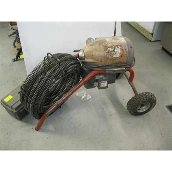 RIGID KMS1500 POWERED DRAIN AUGER W/LINE & ACCESS.