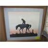 Image 1 : FRAMED PAINTING BY GERRY LEE OF DARK HORSE & RIDER