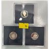 Image 1 : Three 1997 Canadian 500th Anniversary of Caboto's First Transatlantic Voyage Dimes 2.4g 92.5% Silver