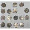 Image 1 : 16 Canadian Nickel Dollars 1968-1985 (1969, 1972 & 1976 missing) includes Both Mintings from 1982