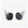 Image 2 : 14KT White Gold 4.91ctw Black Diamond Earrings