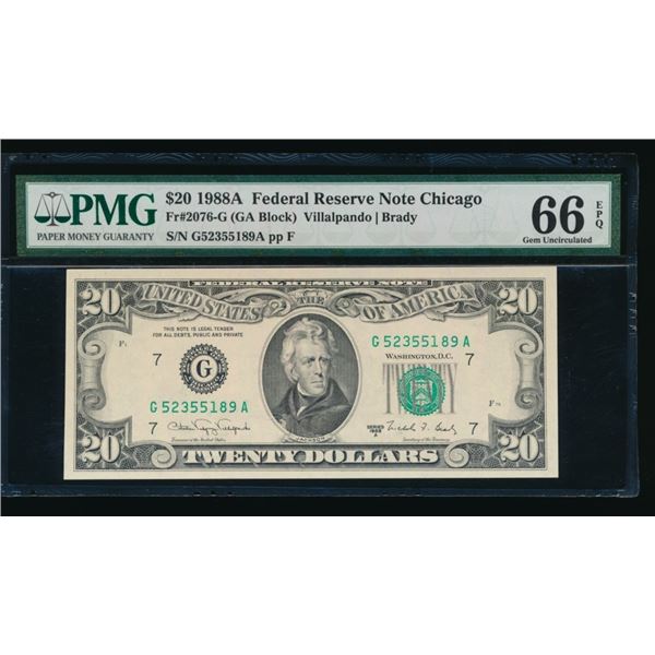 1988A $20 Chicago FRN PMG 66EPQ