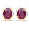 Image 1 : 14KT Yellow Gold 4.84ctw Ruby and White Diamond Earrings