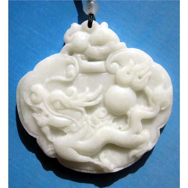 Jade 274cts of Real White Jade The Flying Dragon Amulet