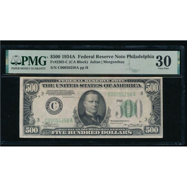 1934A $500 Philadelphia FRN PMG 30