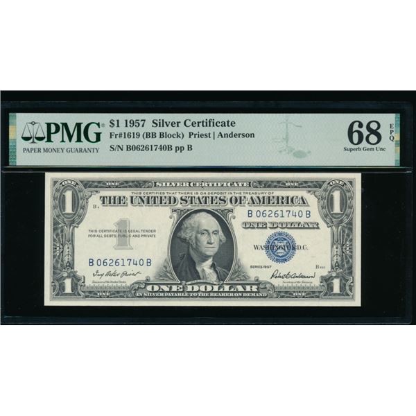 1957 $1 Silver Certificate PMG 68EPQ