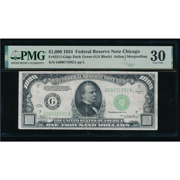 1934 $1000 Chicago FRN PMG 30