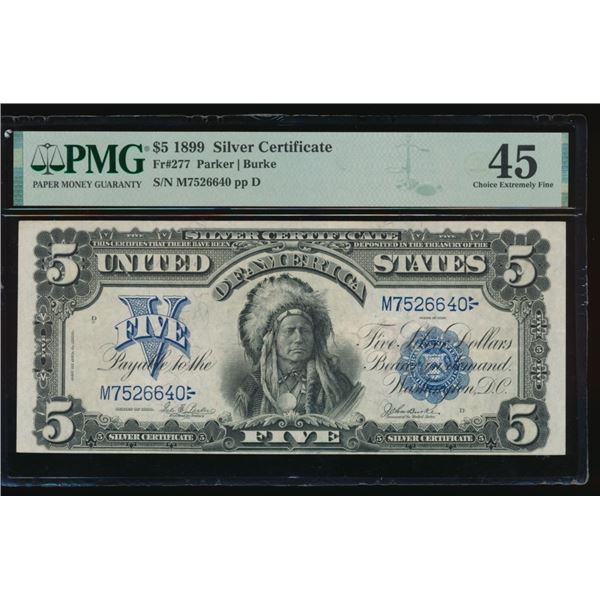 1899 $5 Chief Silver Certificate PMG 45