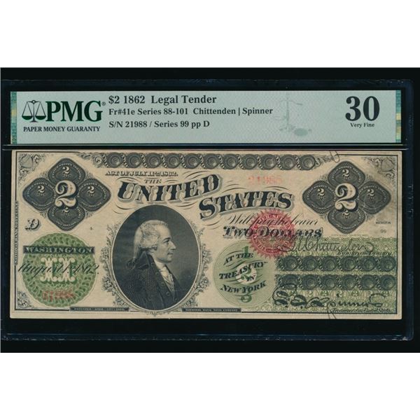 1862 $2 Legal Tender Note PMG 30
